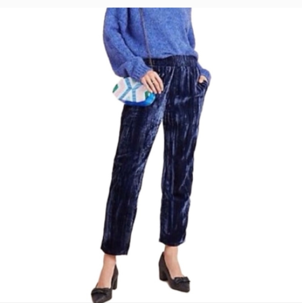 NWT Tina + Jo Josephine Velvet Tapered Trousers